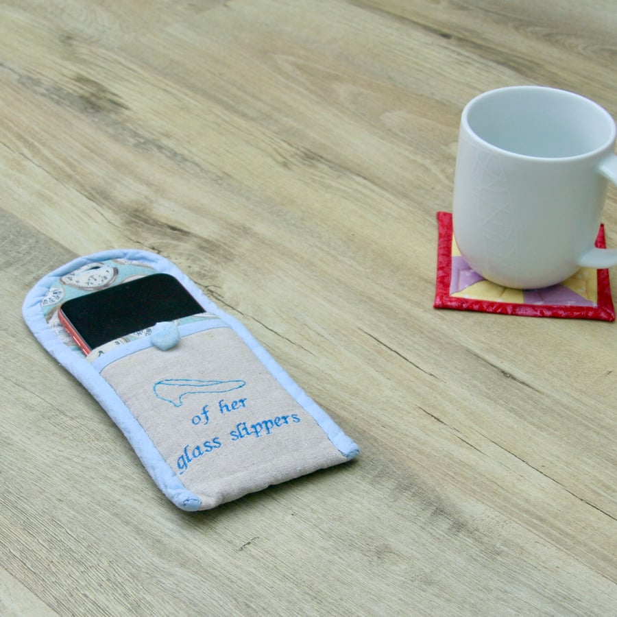 Perfectly Imperfect Fairytale Cinderella fabric wallet style padded phone Case.