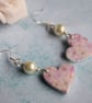 Dainty Pastel Flower Heart Earrings - Image 6