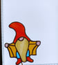 Stained glass Gonk gnome being rude on plant stake - Image 2