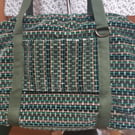 Green velvet carpet bag