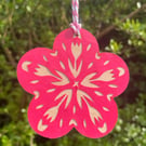 Springtime flower hanging decoration or gift tag