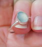 Sterling silver bezel set sea glass ring , Size P - Image 4