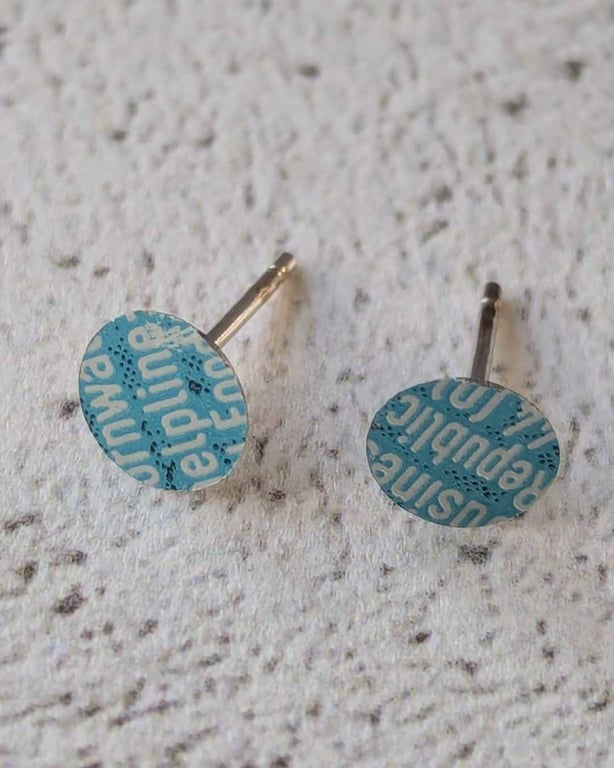 Upcycled Beer Can Stud Earrings
