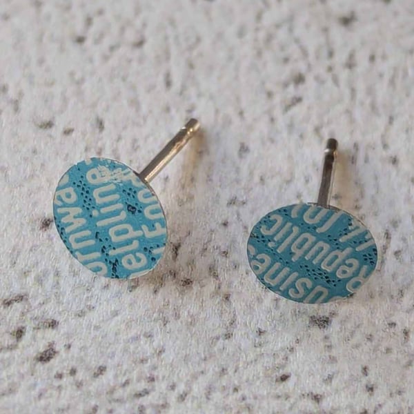 Upcycled Beer Can Stud Earrings