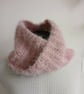 Hand crocheted pink cashmere twist cowl