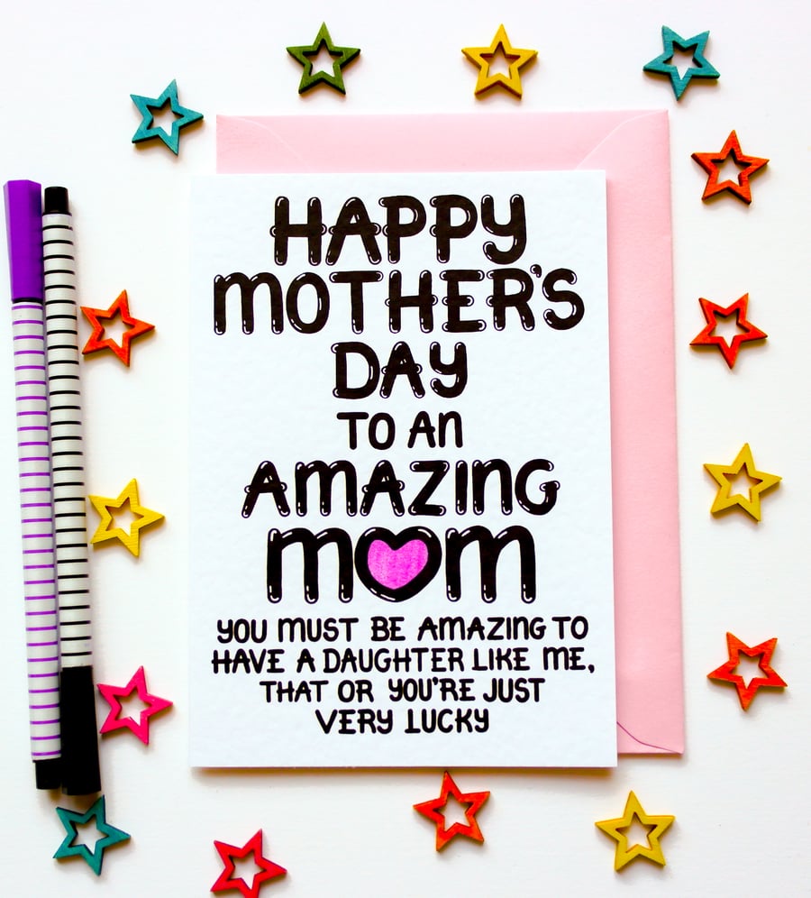 Funny Mother's Day Card For Mum, Mam, Mom From Adult, Teenage Daughter