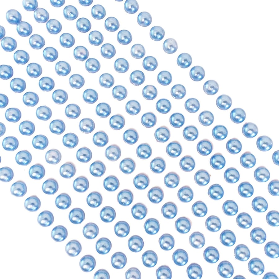 500 Mini Self Adhesive Pearls 3mm Beautiful Small Round BLUE Pearl Stick On Adhe