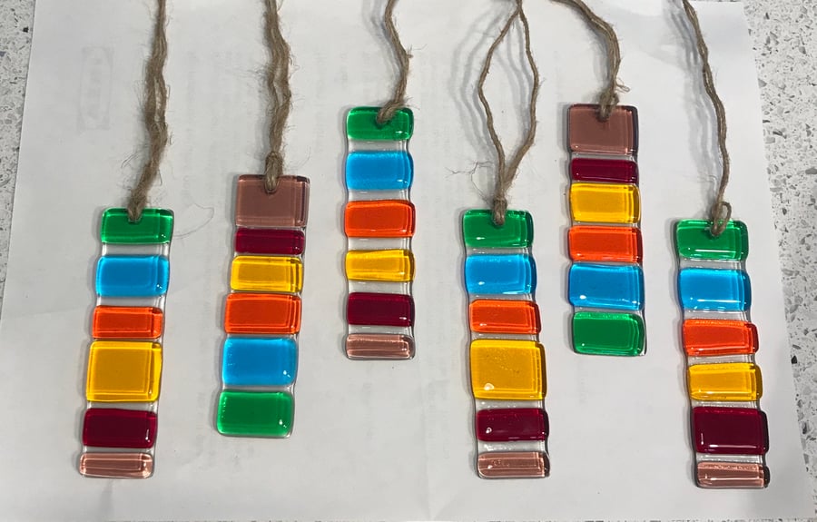 Fused glass rainbow suncatcher Folksy