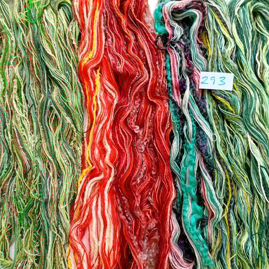 Tapestry, embroidery, weaving, tassel making threads, yarns and fibres. 