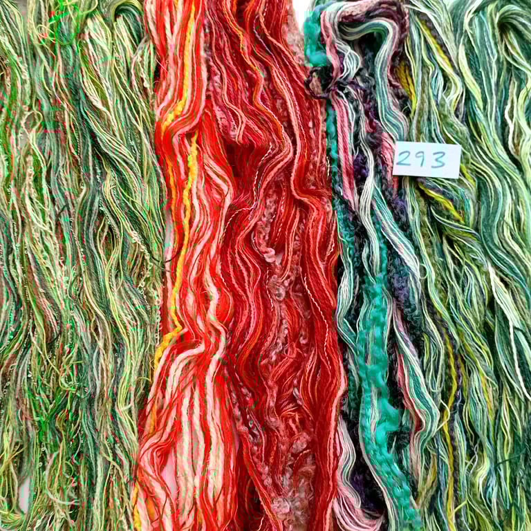 Tapestry, embroidery, weaving, tassel making threads, yarns and fibres. 
