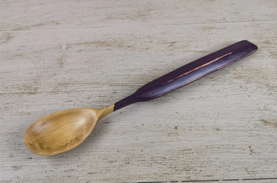 Hand Carved Rustic Wooden Eating Spoon 0001