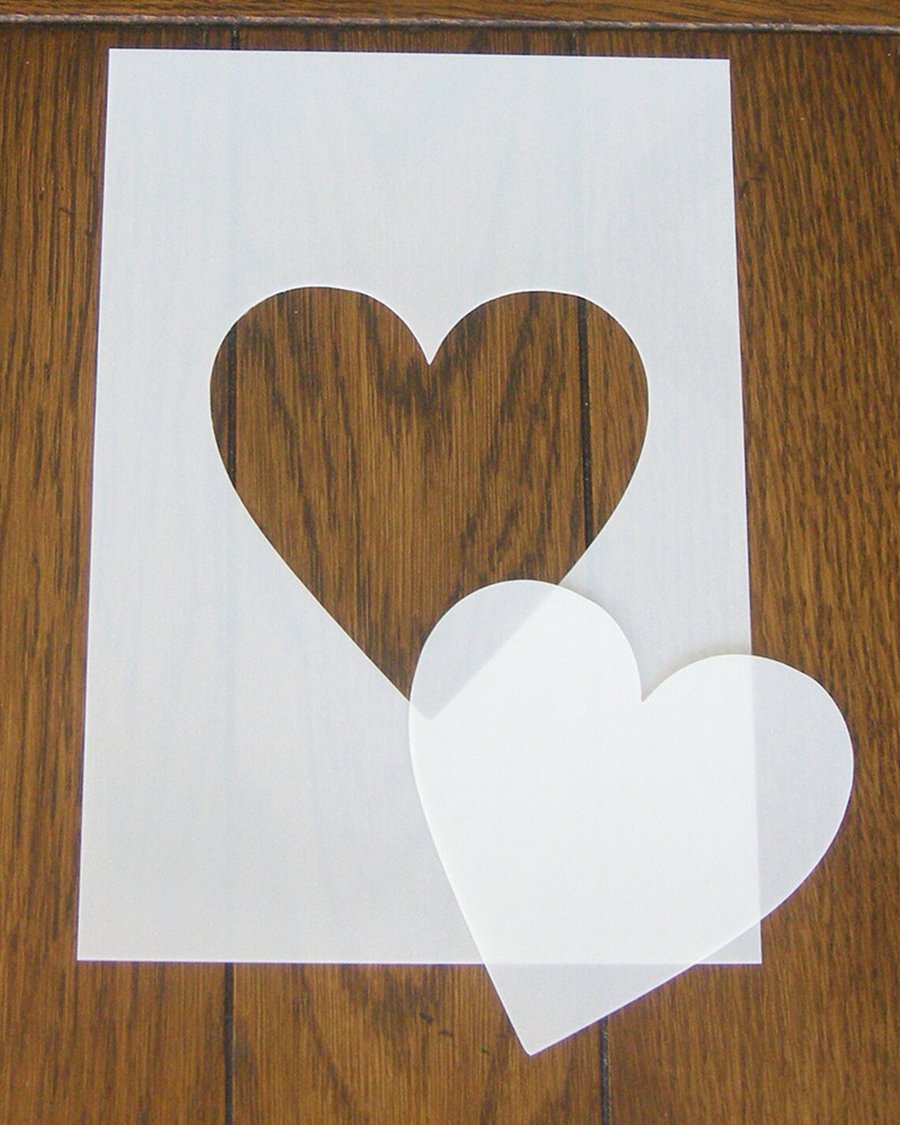 Heart Mask and Aperture Reusable Stencil 350 micron PP for Arts Crafts & DIY