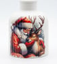 Handmade Eco-Resin Christmas Mini Vase - Santa & Reindeer Bud Vase