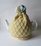 Tea cosy tea cosie - primrose yellow garden trellis with crocus flowers - Image 1