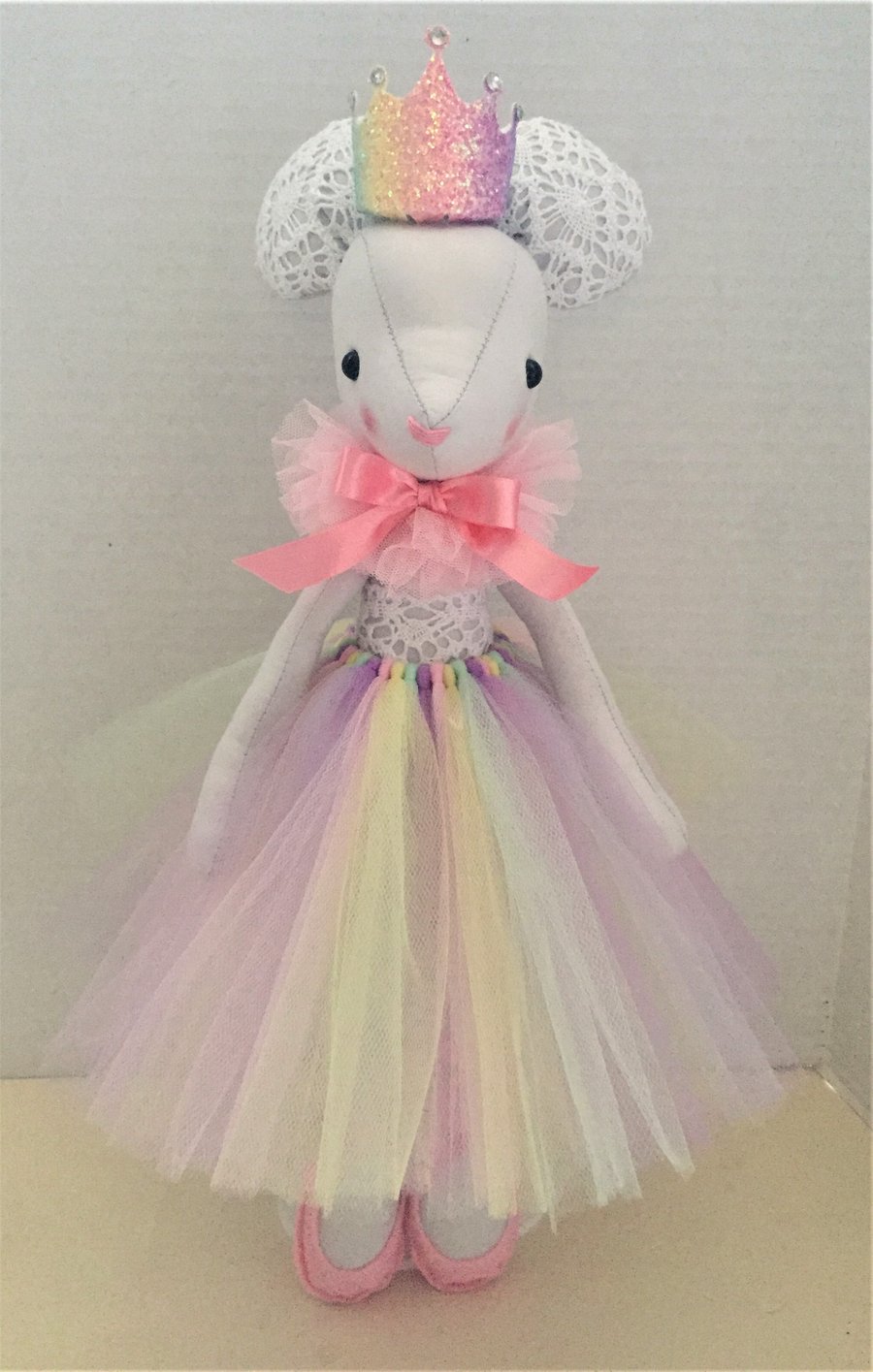 Ballerina Mouse with Tutu and Crown