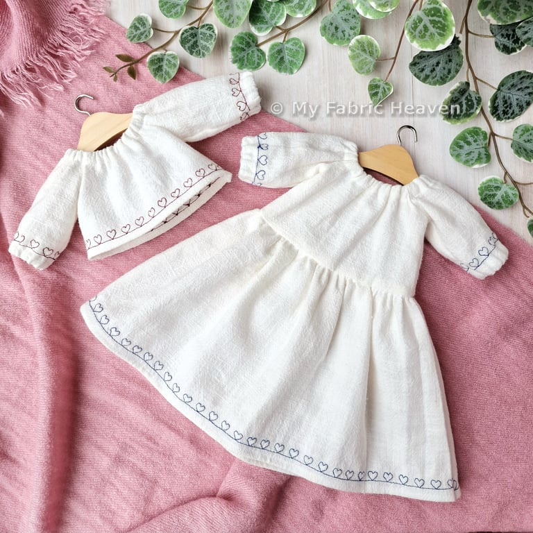 PDF Doll Raglan Dress & Shirt Sewing PATTERN, Easy Step-by-step Photo-tutorial