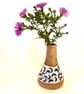 BLUE AND WHITE STONEWARE CERAMIC BUD VASE - Image 7