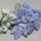 12 Blue Storm Agate Crystal Polished Tumblestones , Chakra, Reiki, Craft, Mosaic
