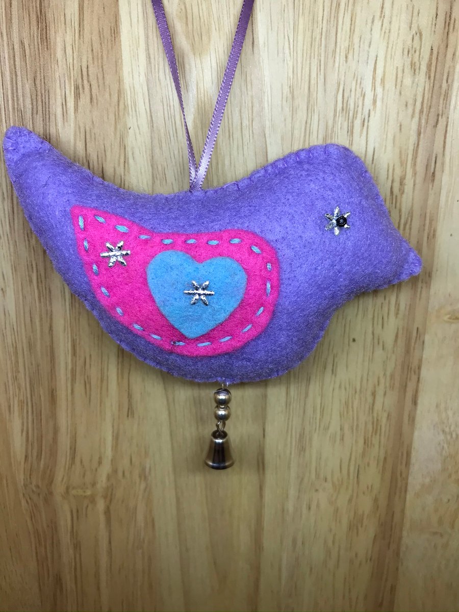 Felt Lilac Bird. (489)