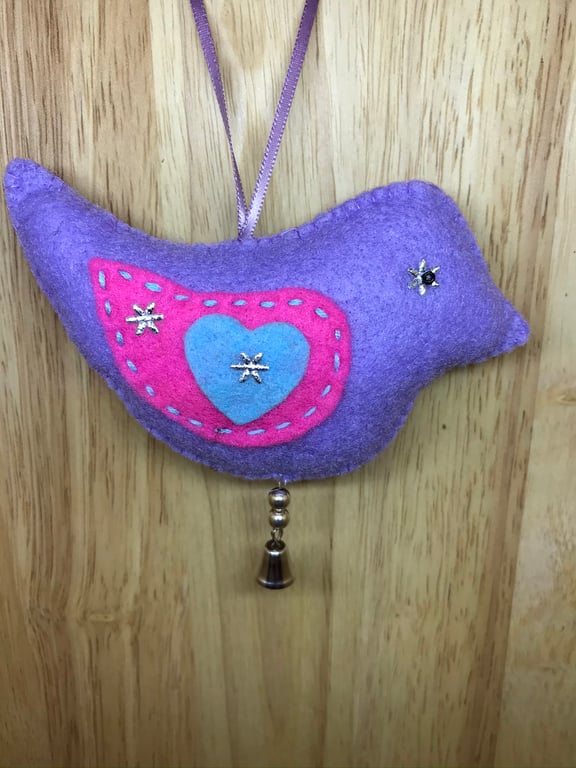 Felt Lilac Bird. (489)