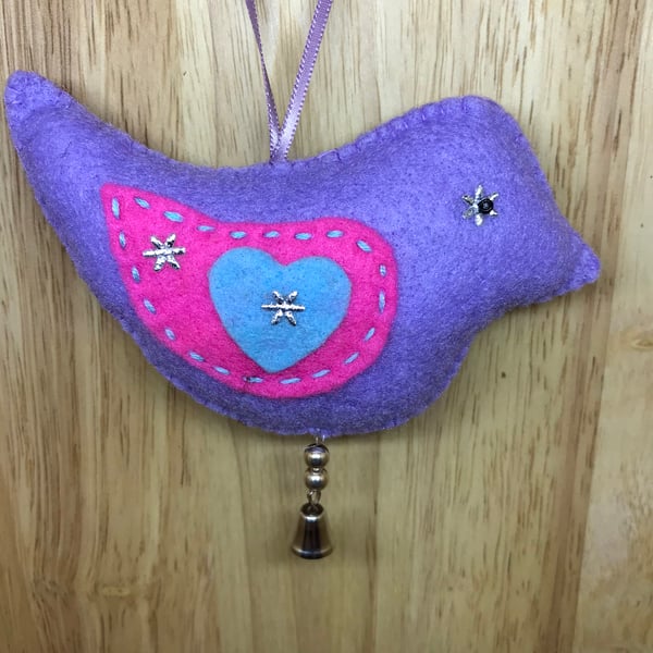 Felt Lilac Bird. (489)