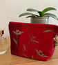 Luxury Red Makeup Bag, Handmade in the UK