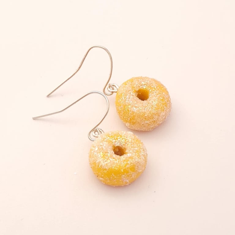 Sugar Donut Necklace, Cute Miniature Food Jewellery, Kawaii Gift For Her