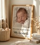 Personalised Baby Photo Print - Newborn Birth Stats - Nursery Wall Art Gift