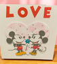 Handmade Valentine’s Card – Mickey & Minnie with Love