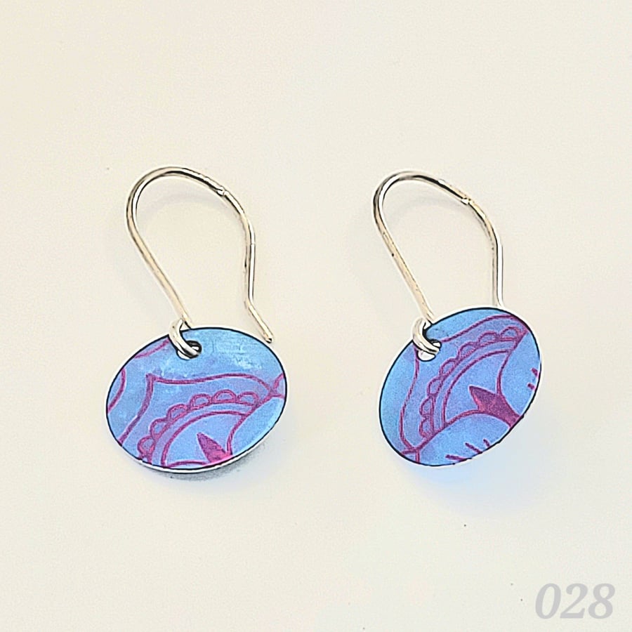 028 - Handmade Aluminium and Silver Reversible Earrings