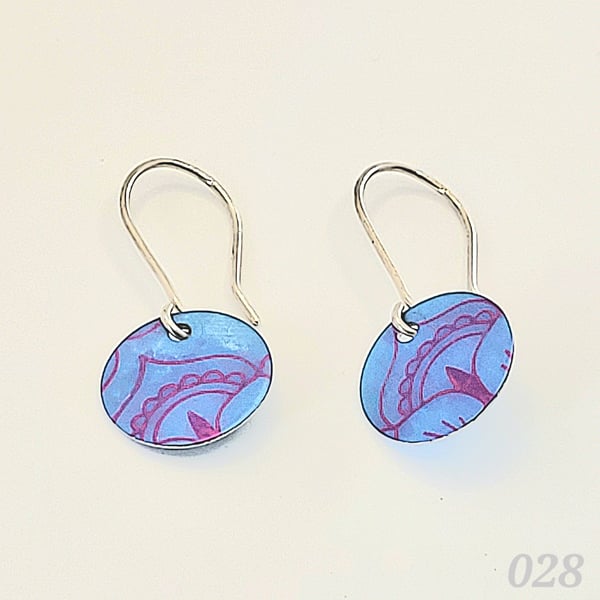 028 - Handmade Aluminium and Silver Reversible Earrings