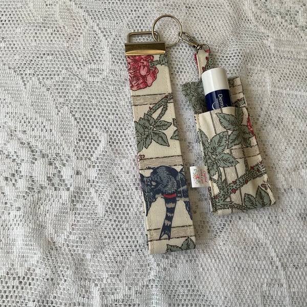 William Morris “Trellis” Wristlet or Key Fob and Chapstick Holder