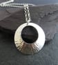 Sterling Silver Disc Pendant, Circle Necklace - Image 3