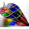 Patchwork Heart Suncatcher Stained Glass Handmade Rainbow 030