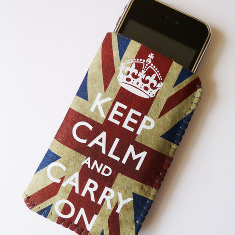Grunge Union Jack Keep Calm And Carry On iPhone Case (fits Samsung, HTC, Nokia)