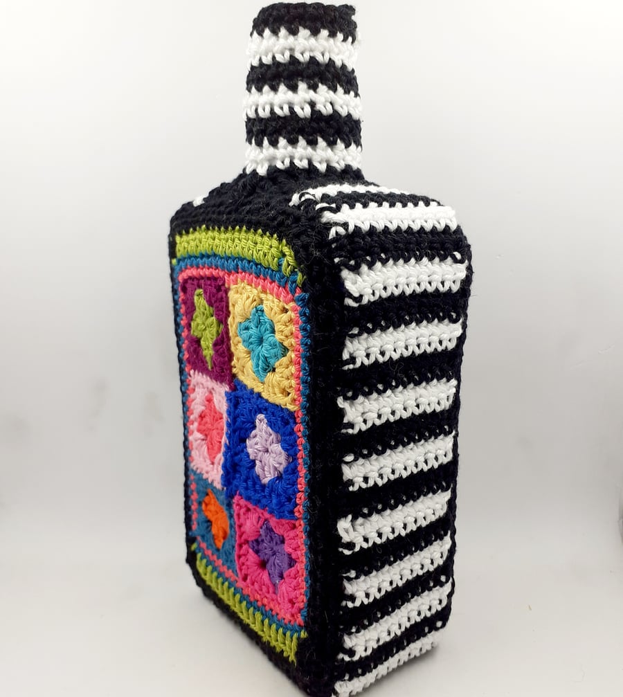 Jolly Crochet- Covered Bottle  - Bud Vase