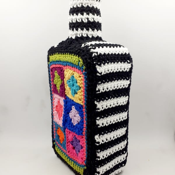 Jolly Crochet- Covered Bottle  - Bud Vase