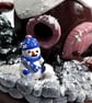 Handmade Polymer Clay Christmas Pudding Fairy House Tealight Holder (Pink) - Image 3