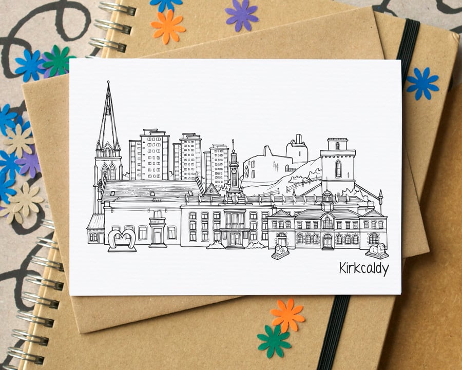 Kirkcaldy Skyline Greetings Card