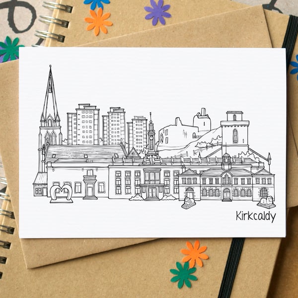 Kirkcaldy Skyline Greetings Card