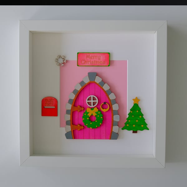 Christmas Theme Framed Fairy Door