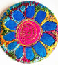 Badge 45mm Multicoloured Flower Textile Badge 