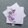 greetings card, floral hand painted original art blank inside ( ref F 270 )