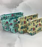 Beach huts makeup bag, Seaside zip bag, 2 size and colour options, Handmade - Image 2