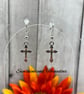 Silver Cross Charm Earrings. Hypoallergenic. Gift for Her. Minimalist Earrings