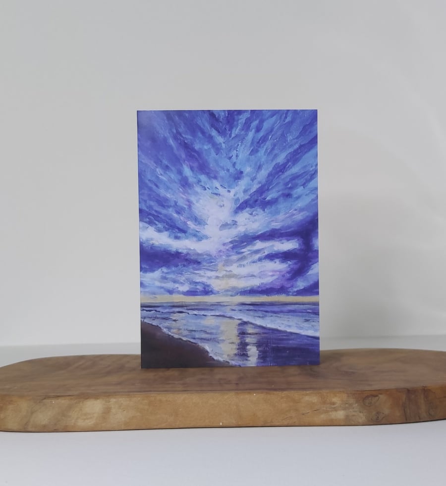 Big Skies, Blue Summer Sky Seascape Card Printed from Original Artwork