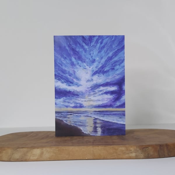 Big Skies, Blue Summer Sky Seascape Card Printed from Original Artwork