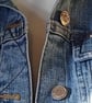 Custom XS Zara Recycled Denim Jacket: Obsidian Crochet Sleeves  - Image 6