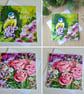 Pick your own cards pack of four bird and floral cards (pack 3) - Image 3