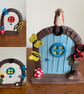Magical fairy door with poppies & sunshine yellow butterflies - Image 2
